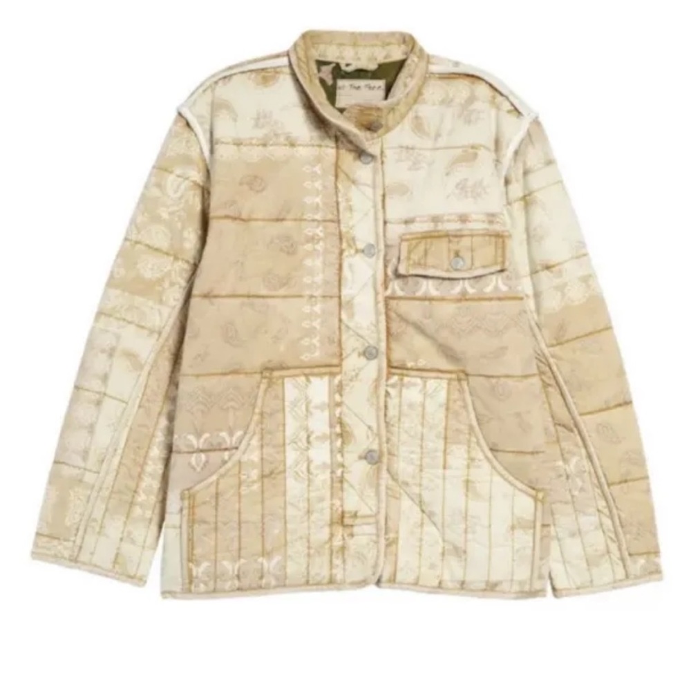 FADE OUT UTILITY QUILTED JACKET NEUTRAL PRINTED